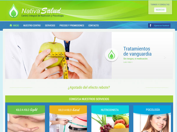 Nativa Salud - Sitio web